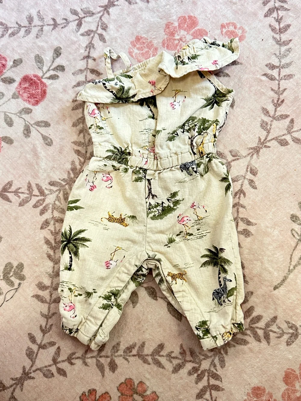Old Navy Beige Floral Baby Romper